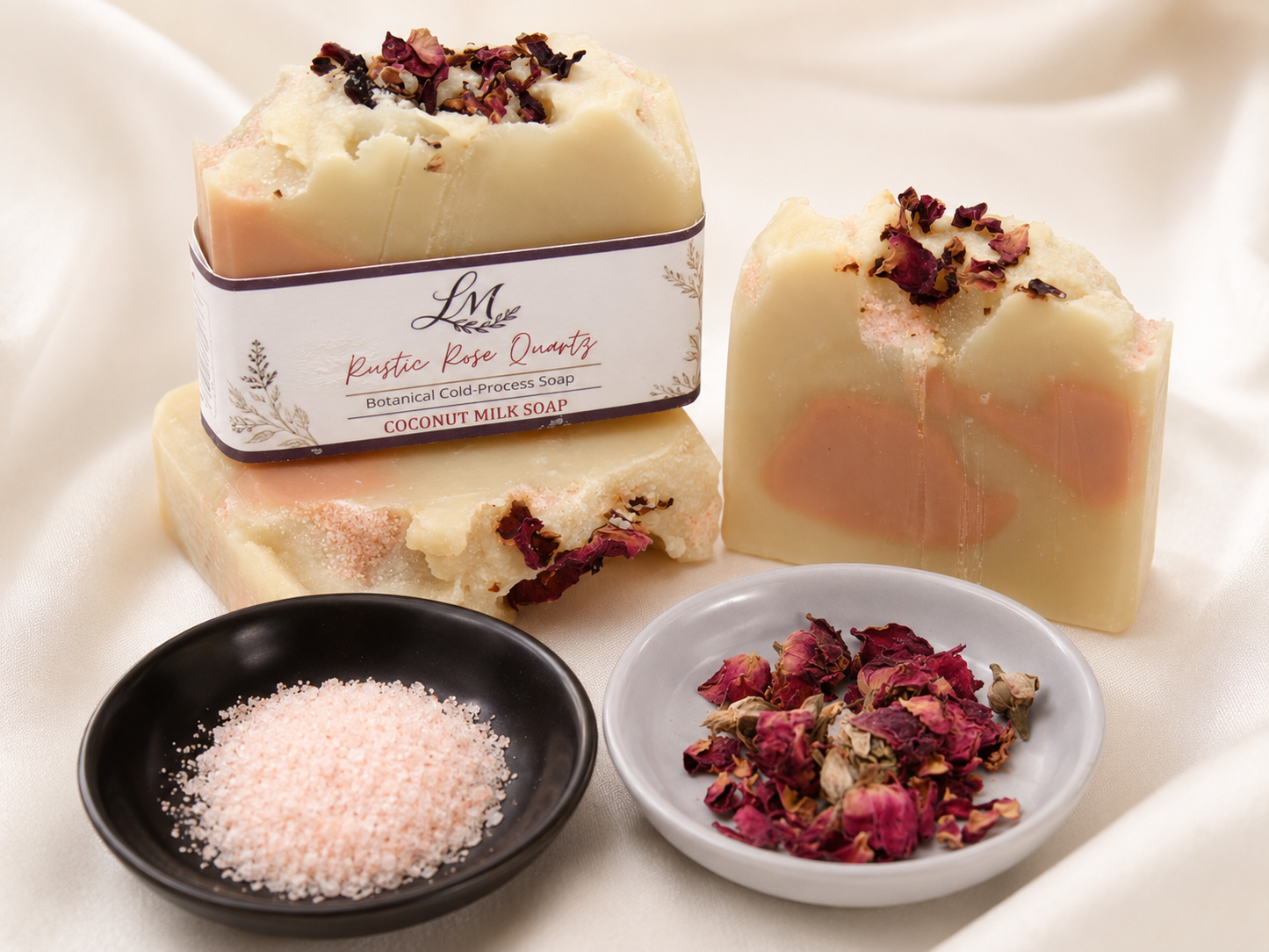 Rustic Rose Quartz Cold Process Soap Bar